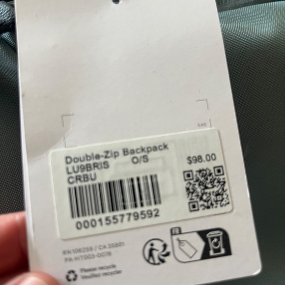 NWT Luluemon Double-Zip Backpack 22L Crater Blue - Picture 3 of 3